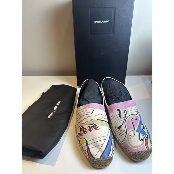 Authentic NIB Saint Laurent Perseo Flat Espadrilles Size 43 - Picture 1 of 10
